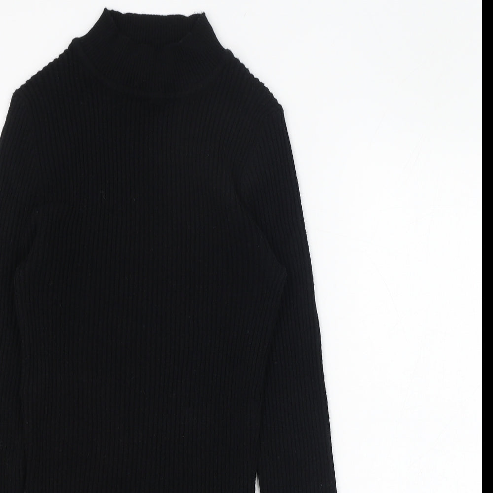 Primark Womens Black Mock Neck  Viscose Pullover Jumper Size 10