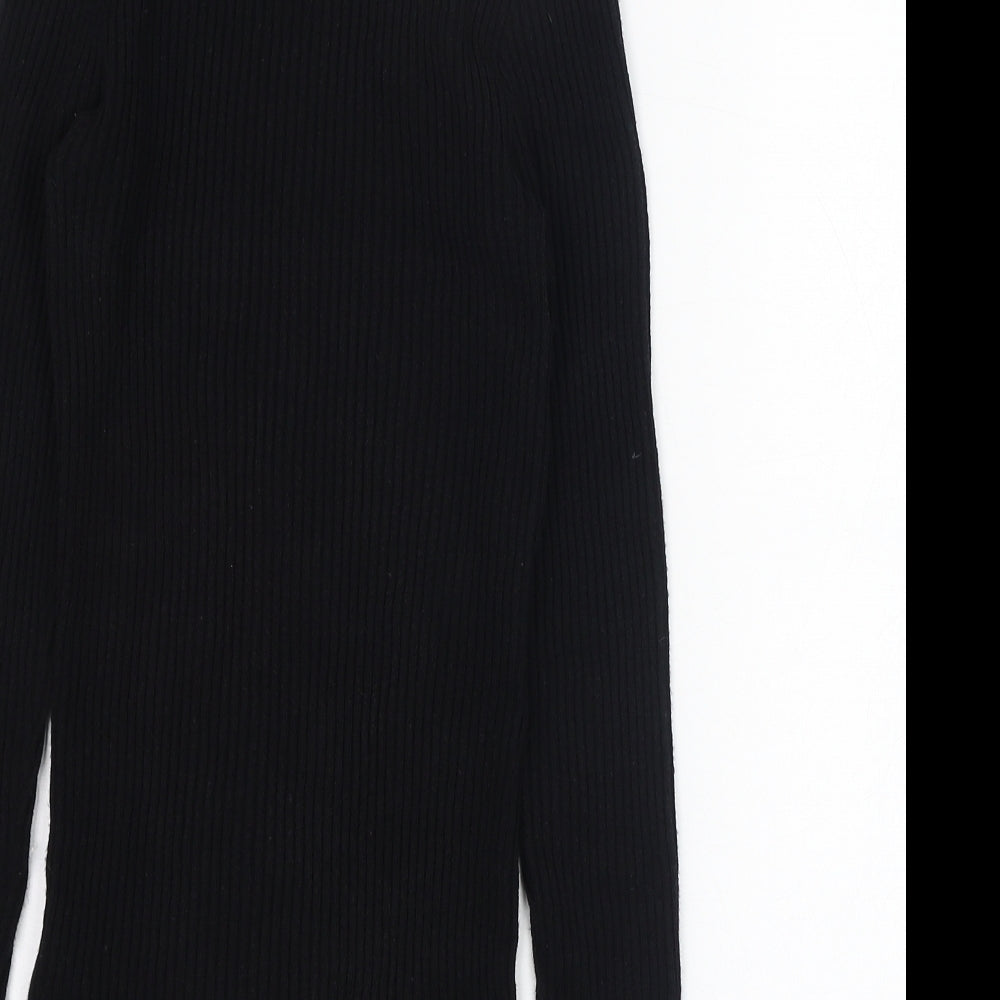 Primark Womens Black Mock Neck  Viscose Pullover Jumper Size 10