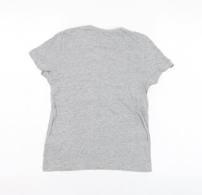 Back view of Primark girls’ grey cotton basic t-shirt, size 7-8, years round neck pullover