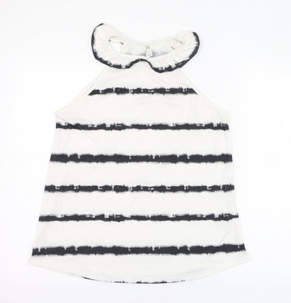 Womens UK Size 10 River Island Ivory Basic Tank