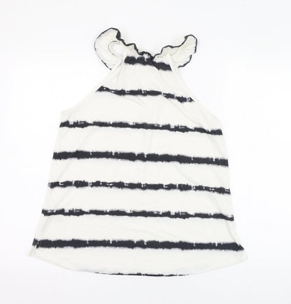 Womens UK Size 10 River Island Ivory Basic Tank