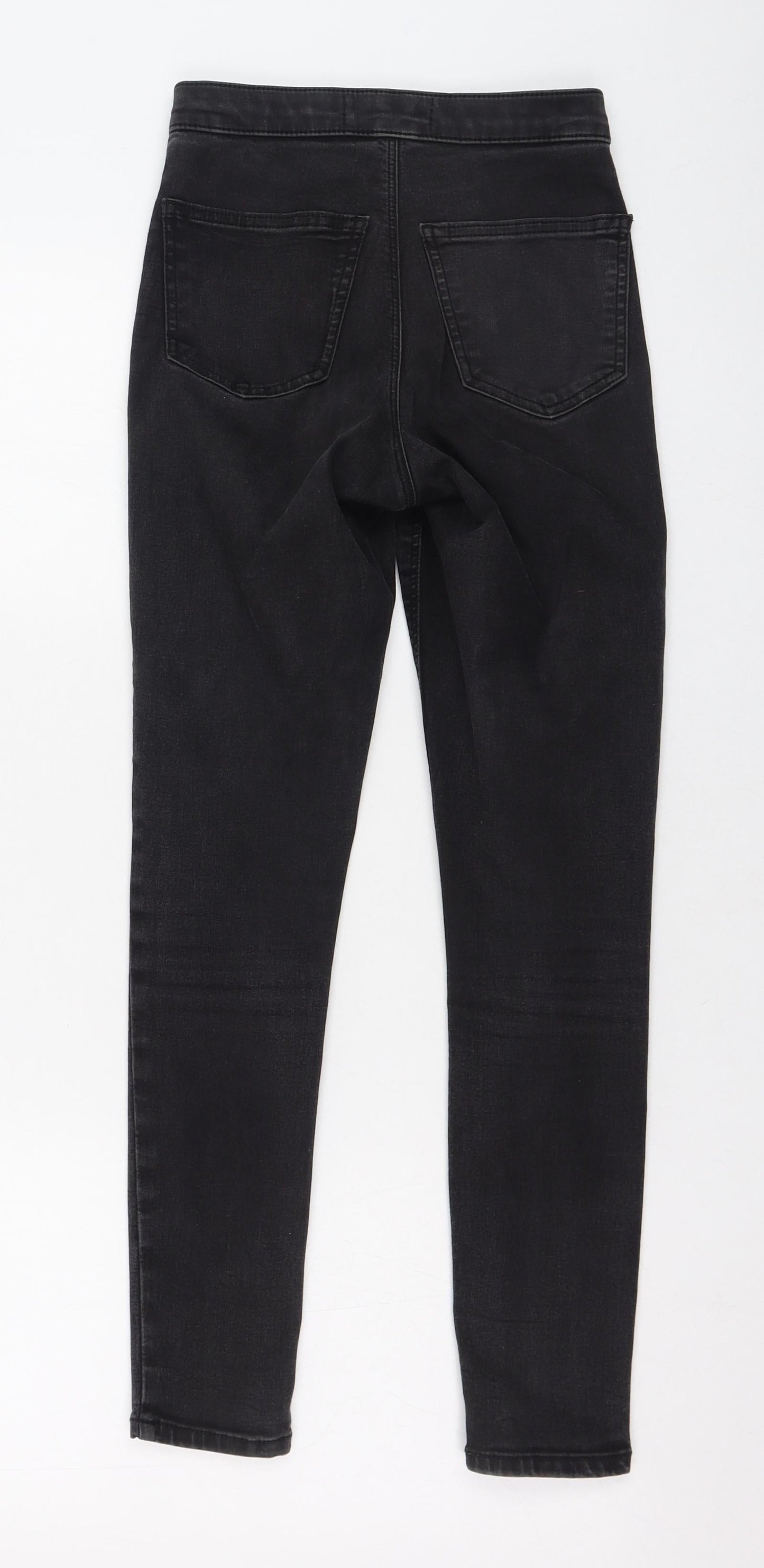 Topshop Womens Black  Cotton Skinny Jeans Size 25 L30 in Regular Zip