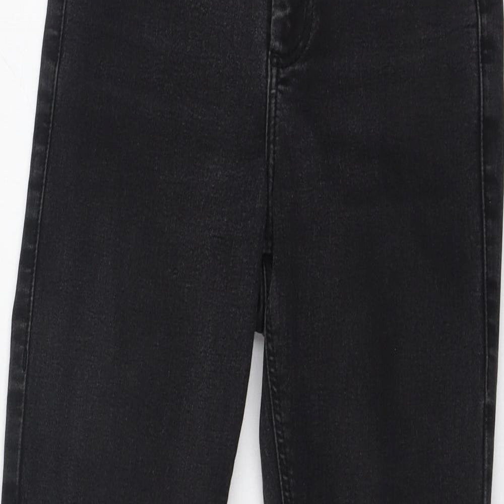 Topshop Womens Black  Cotton Skinny Jeans Size 25 L30 in Regular Zip