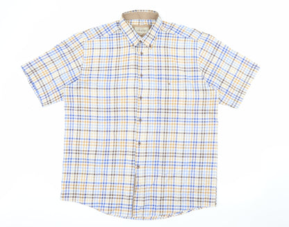Mens UK Size XL Daniel Grahame Beige  Button-Up Short Sleeve Casual Shirt
