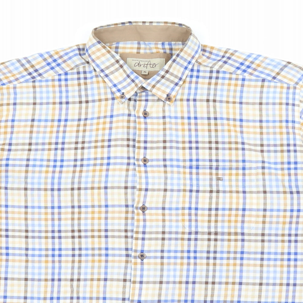 Mens UK Size XL Daniel Grahame Beige  Button-Up Short Sleeve Casual Shirt