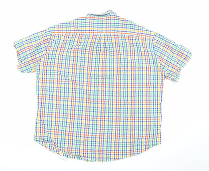 S&C Mens Multicoloured Plaid Cotton  Button-Up Size L Collared Button