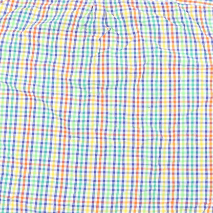 S&C Mens Multicoloured Plaid Cotton  Button-Up Size L Collared Button