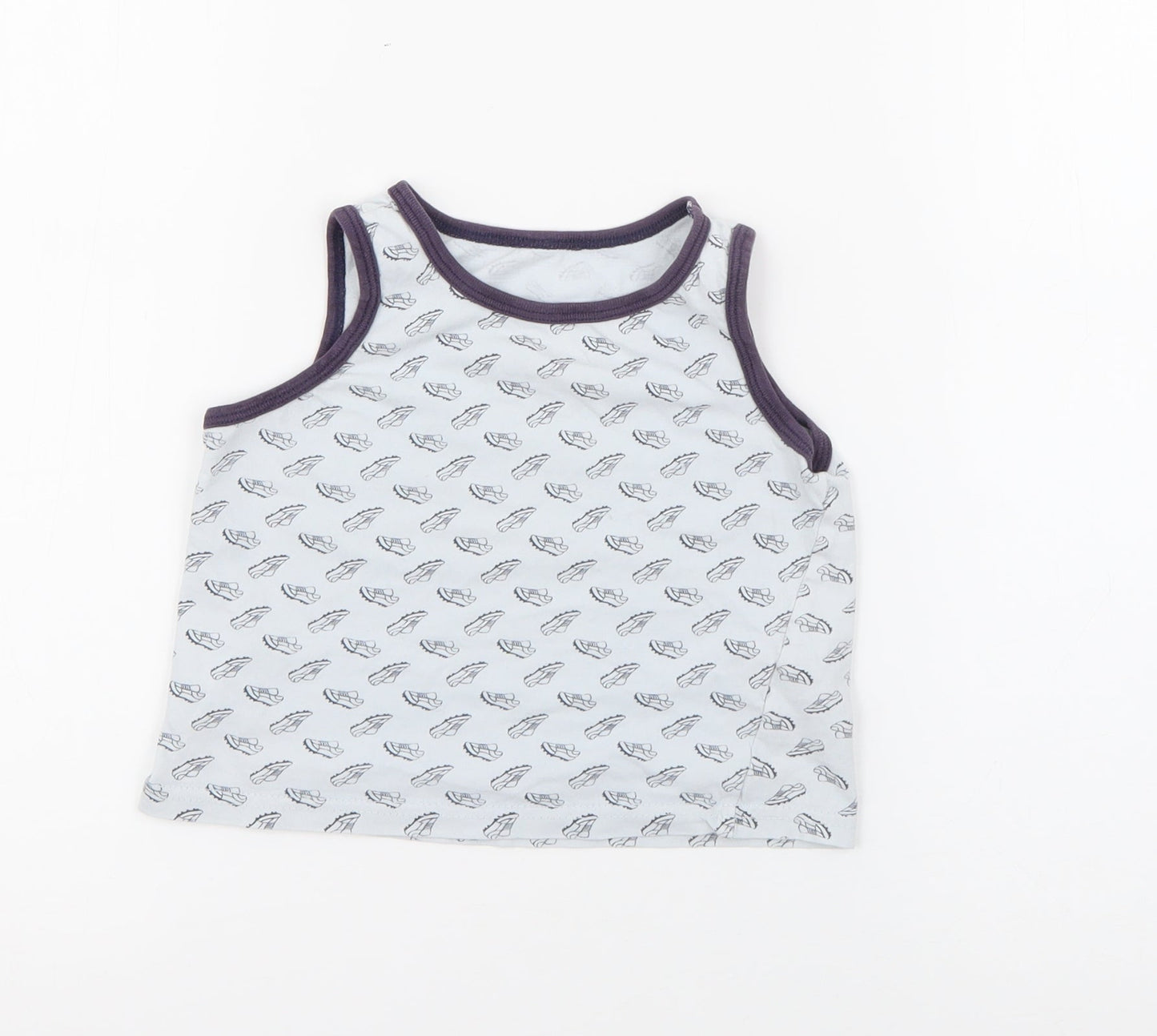 Primark Boys Blue Geometric Cotton Pullover Tank Size 5-6 Years Crew Neck  - Football