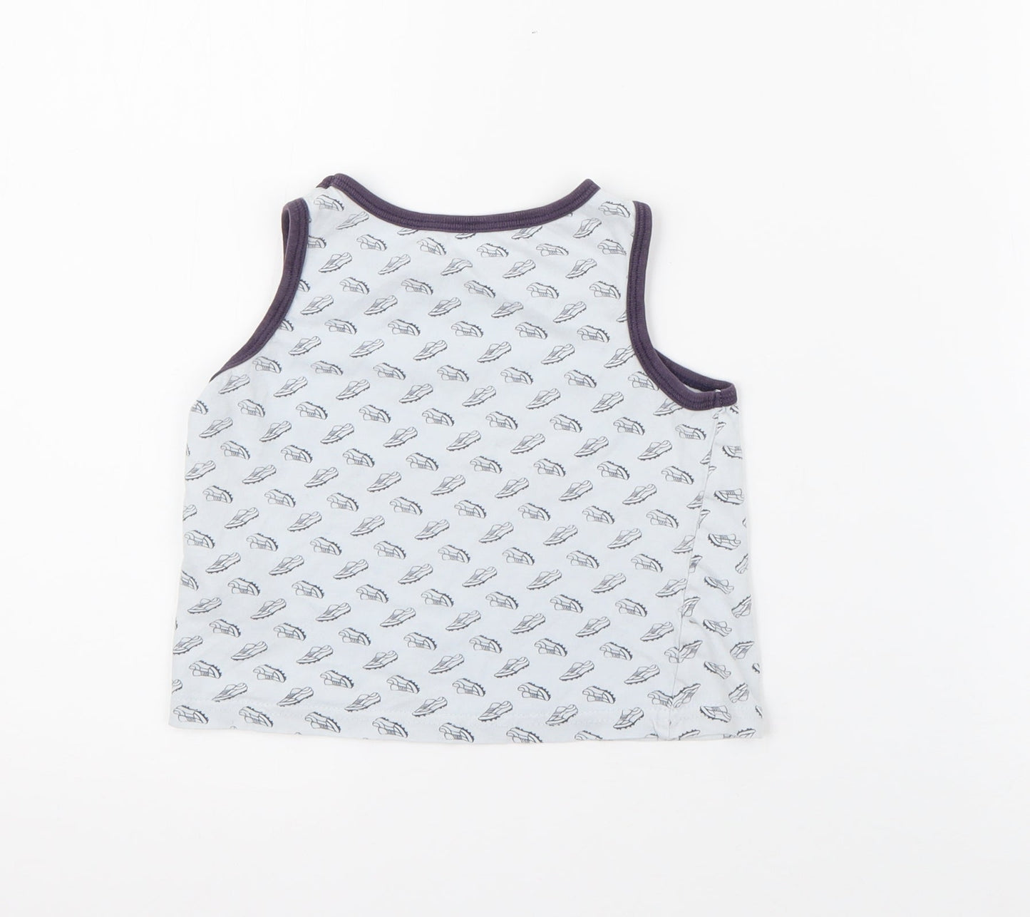 Primark Boys Blue Geometric Cotton Pullover Tank Size 5-6 Years Crew Neck  - Football