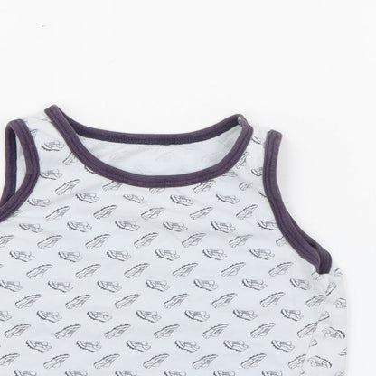 Primark Boys Blue Geometric Cotton Pullover Tank Size 5-6 Years Crew Neck  - Football