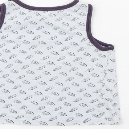 Primark Boys Blue Geometric Cotton Pullover Tank Size 5-6 Years Crew Neck  - Football