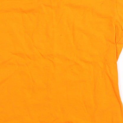 Fruit of the Loom Girls Orange  100% Cotton Pullover T-Shirt Size 5-6 Years Crew Neck Pullover