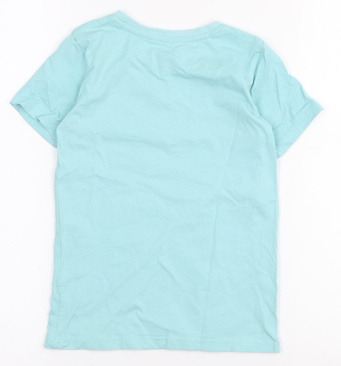 Dunnes Stores Boys Blue  100% Cotton Pullover T-Shirt Size 3-4 Years Round Neck Pullover