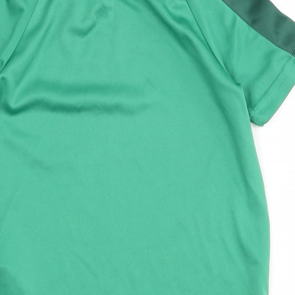 Dunnes Stores Boys Green  100% Polyester Pullover Polo Size 3-4 Years Crew Neck Pullover