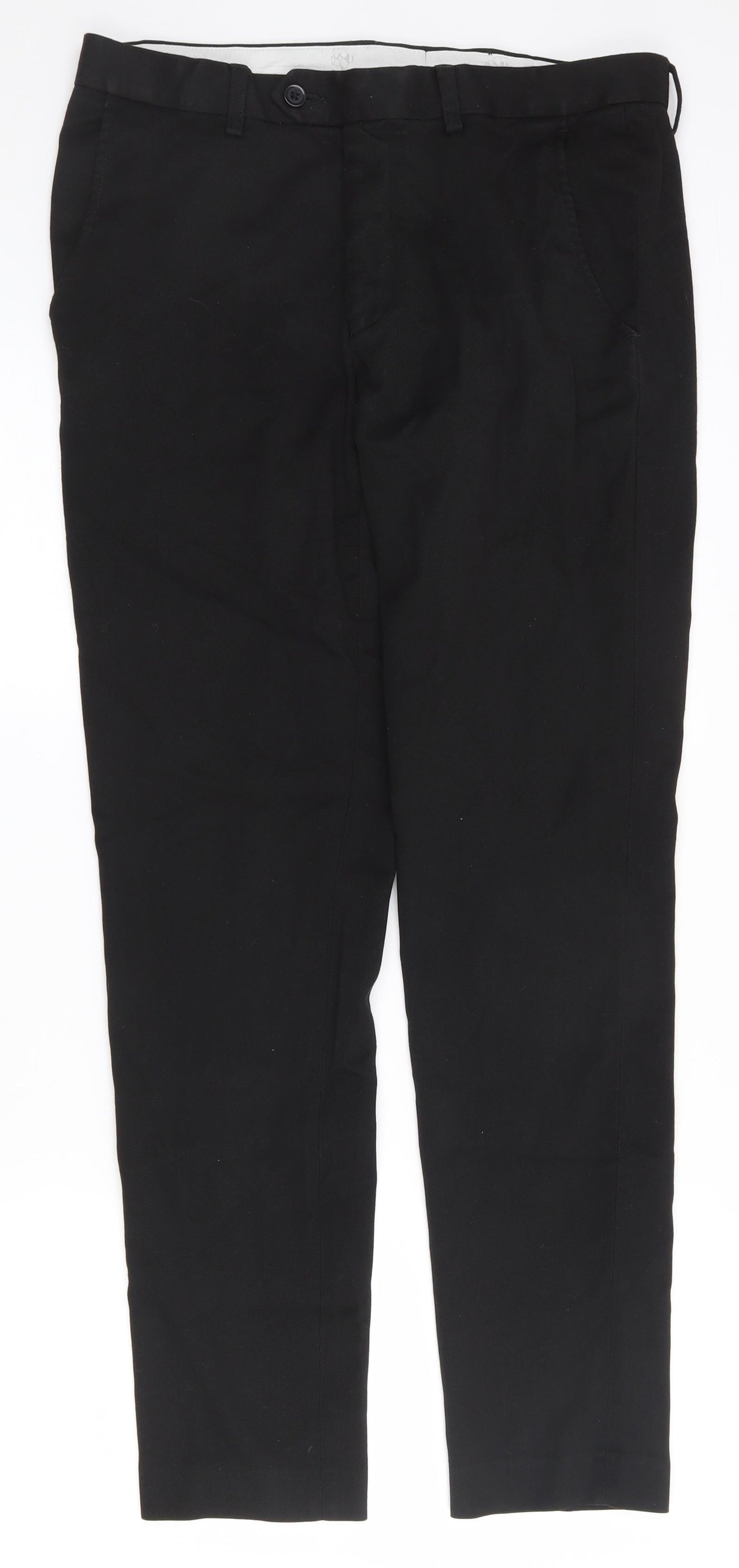 1880 Club Mens Black  Polyester Trousers  Size 32 in L30 in Regular Zip - Teflon