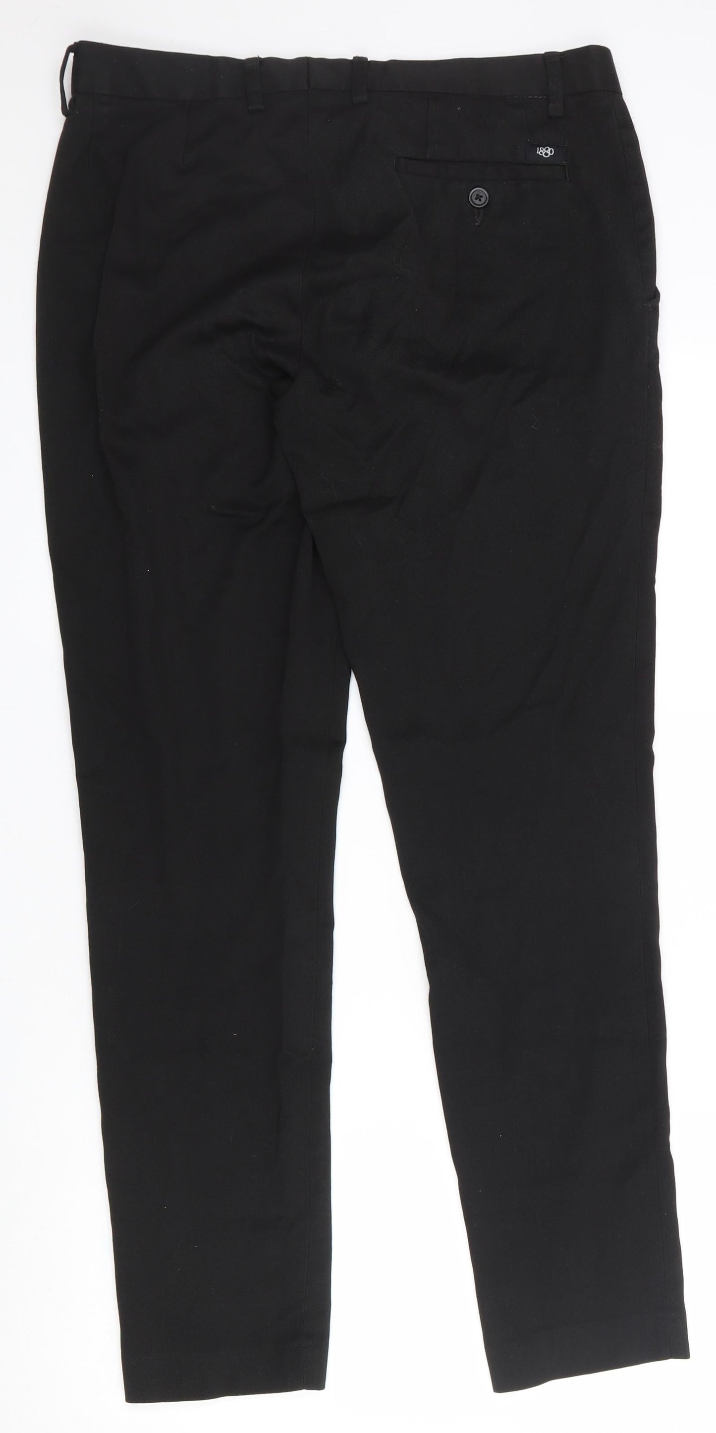 1880 Club Mens Black  Polyester Trousers  Size 32 in L30 in Regular Zip - Teflon