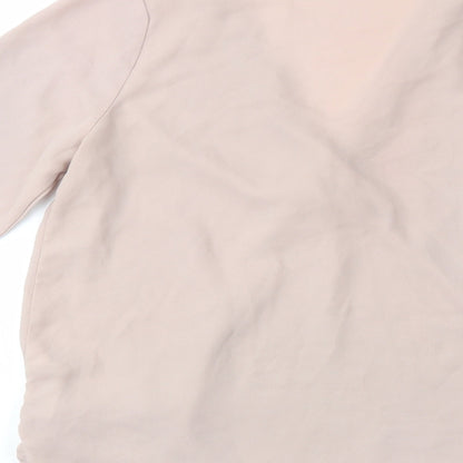 New L>ook Womens Pink  Polyester Basic Blouse Size 10 V-Neck
