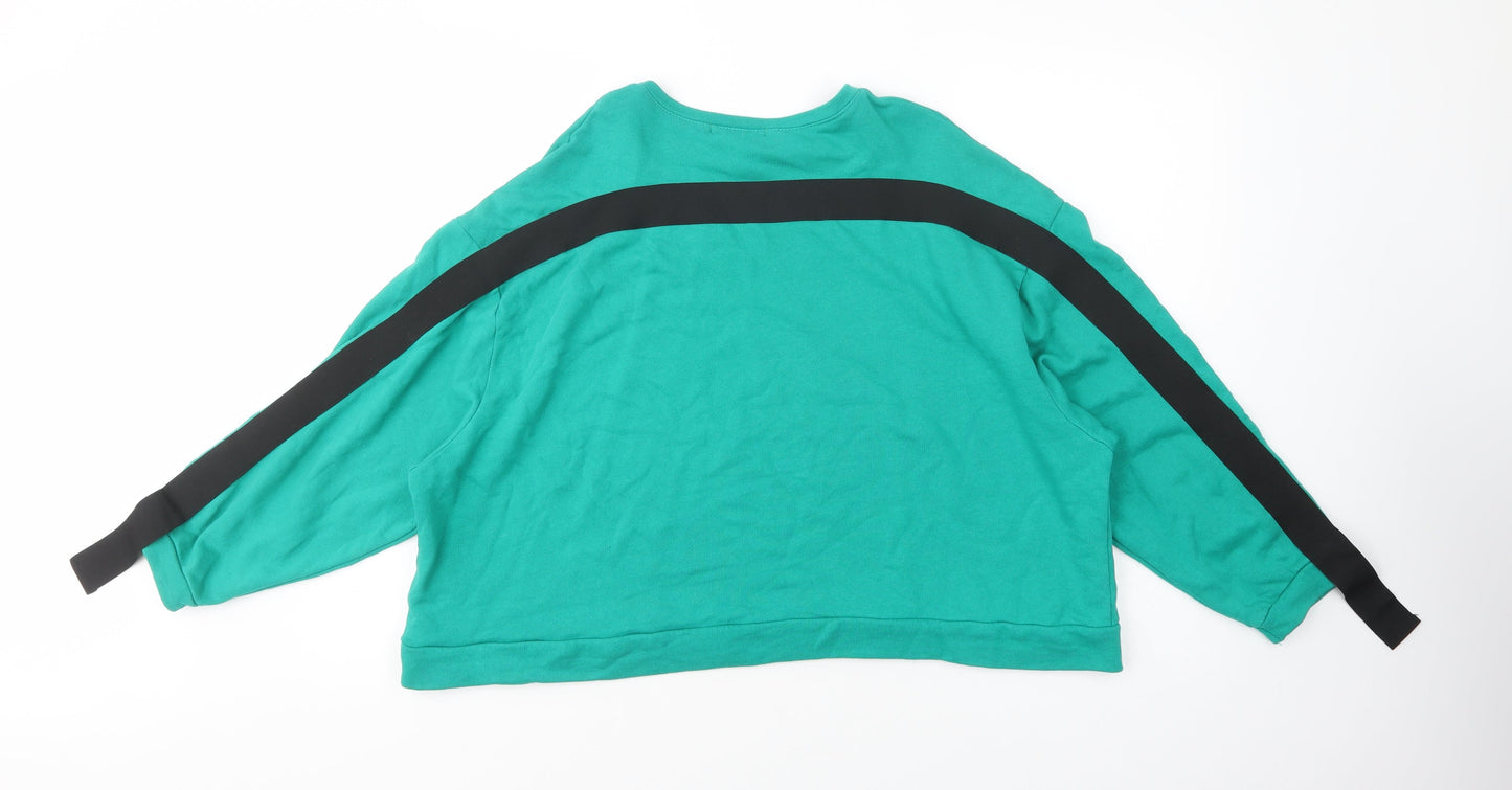 Cameo Rose Womens Green  Cotton Pullover Sweatshirt Size L  Pullover - Free Strong