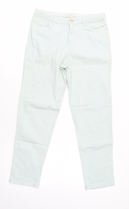 F&F Womens Green  Cotton Skinny Jeans Size 10 L28 in Regular Button