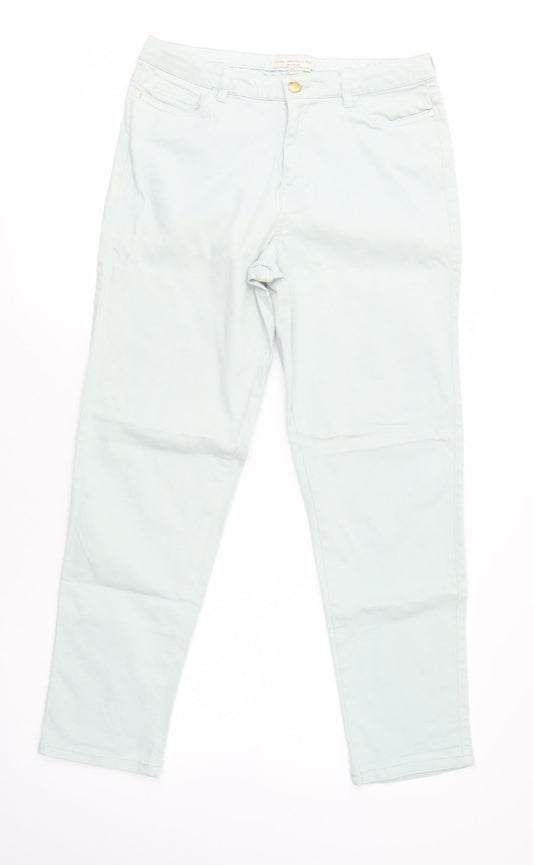 F&F Womens Green  Cotton Skinny Jeans Size 10 L28 in Regular Button