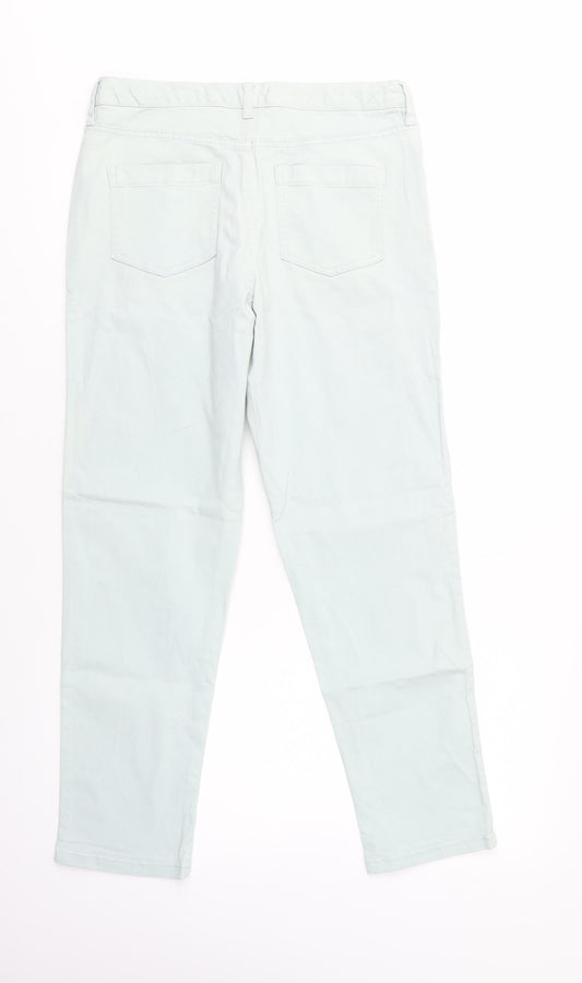 F&F Womens Green  Cotton Skinny Jeans Size 10 L28 in Regular Button