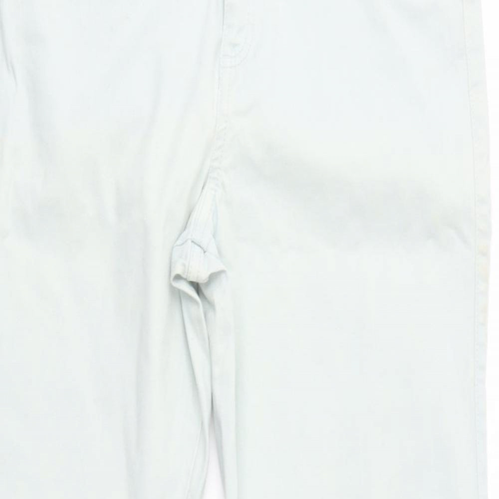 F&F Womens Green  Cotton Skinny Jeans Size 10 L28 in Regular Button