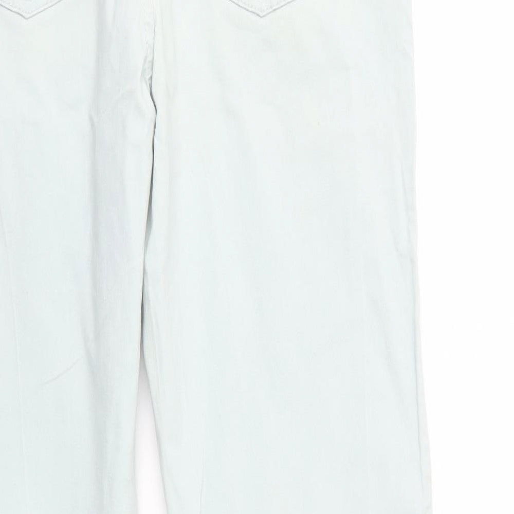 F&F Womens Green  Cotton Skinny Jeans Size 10 L28 in Regular Button