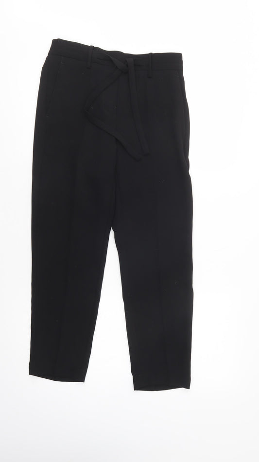 Mango Womens Black  Polyester Dress Pants Trousers Size 6 L26 in Regular Tie