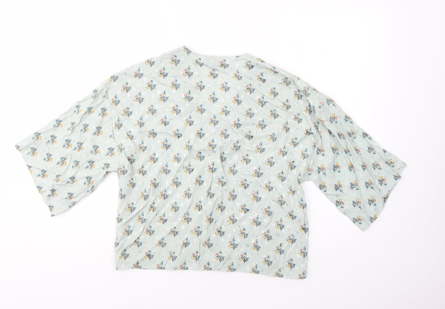 Womens UK Size 10 Topshop Green Basic Button-Up