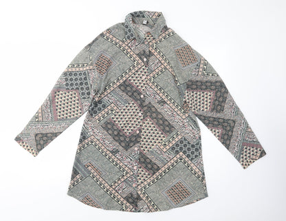 Influence Womens Multicoloured Paisley Polyester Tunic Button-Up Size 8 Collared