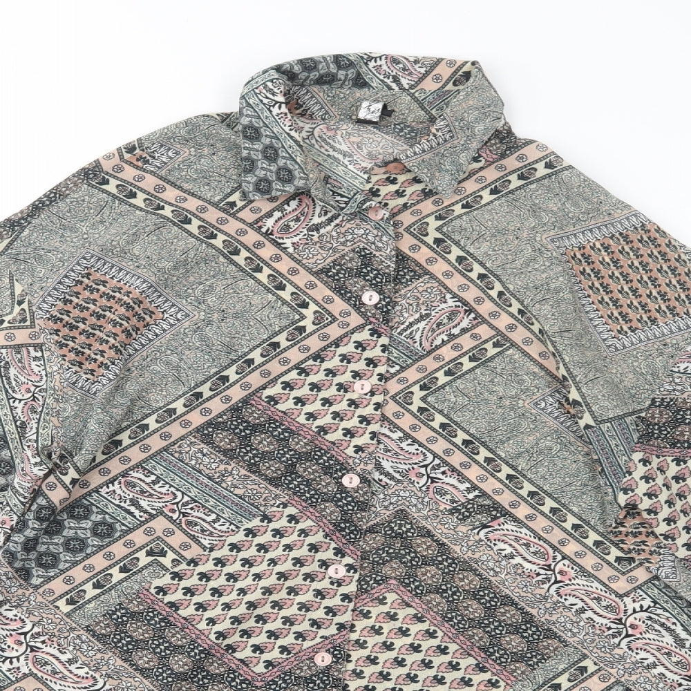 Influence Womens Multicoloured Paisley Polyester Tunic Button-Up Size 8 Collared
