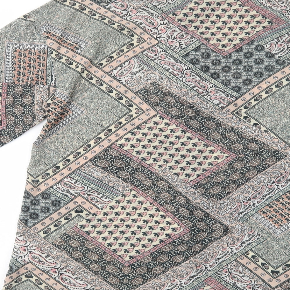 Influence Womens Multicoloured Paisley Polyester Tunic Button-Up Size 8 Collared