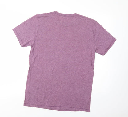 Boundary Mens Purple  Cotton  T-Shirt Size S Crew Neck