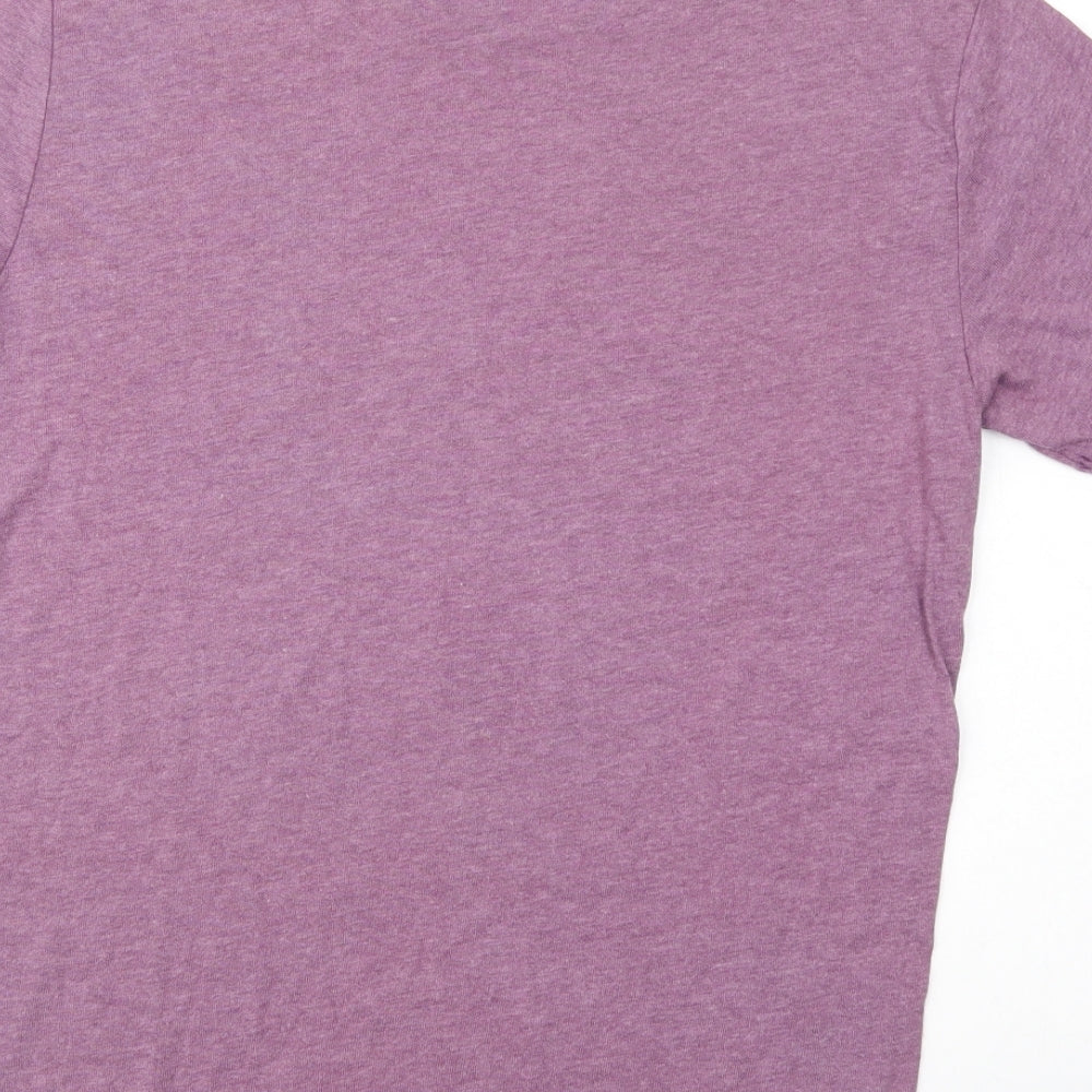 Boundary Mens Purple  Cotton  T-Shirt Size S Crew Neck