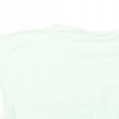 Matalan Girls Green  Cotton Cropped T-Shirt Size 11 Years Crew Neck Pullover - Love
