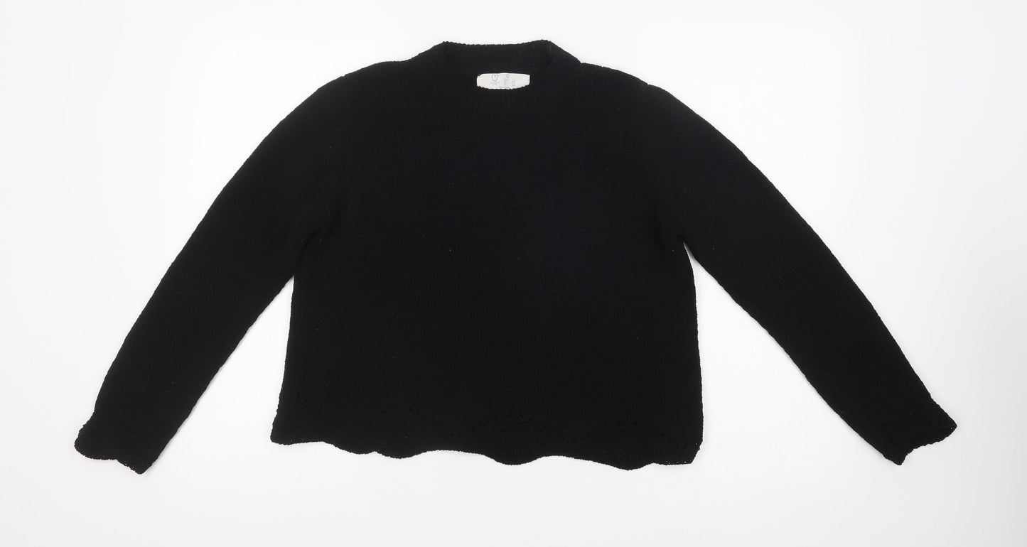 Primark Womens Black Mock Neck  Polyester Pullover Jumper Size 14