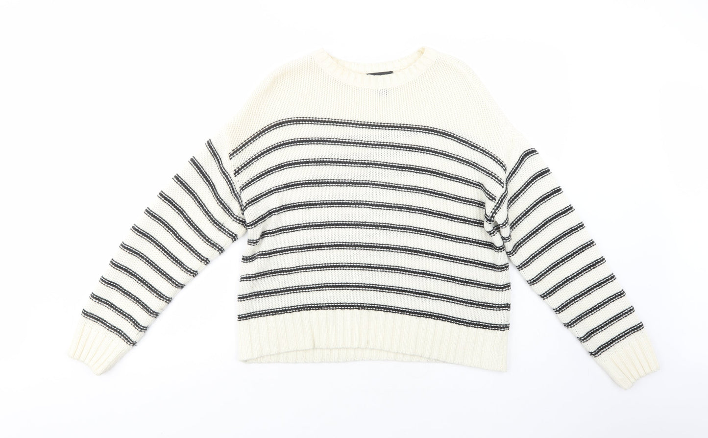 Womens UK Size S New Look White Pullover Jumper