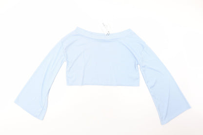 Womens UK Size 10 In the Style Blue Cropped Blouse