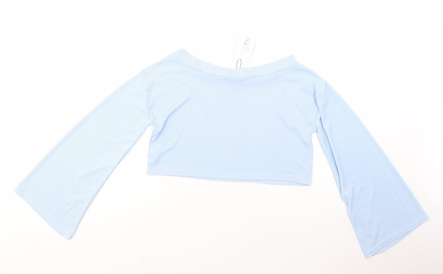 Womens UK Size 10 In the Style Blue Cropped Blouse