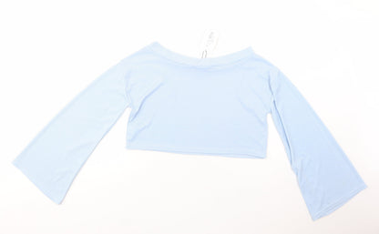 Womens UK Size 10 In the Style Blue Cropped Blouse