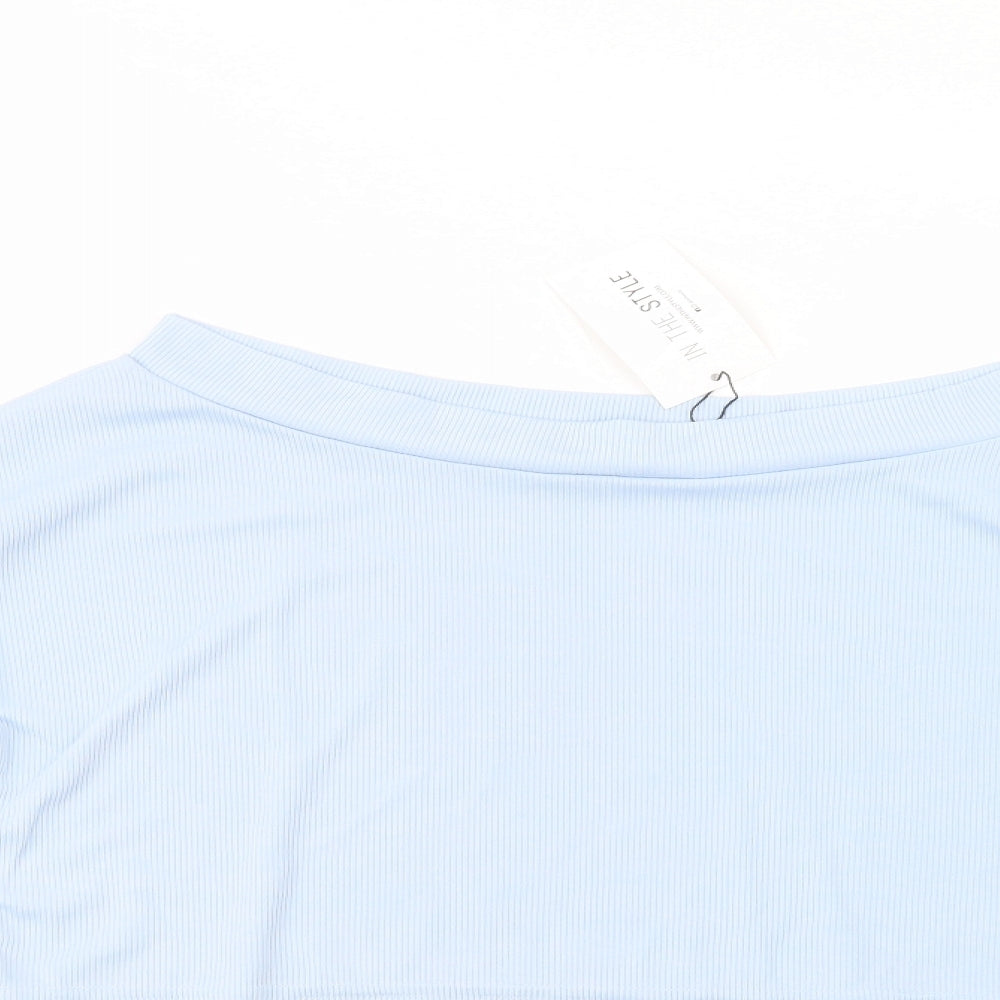 Womens UK Size 10 In the Style Blue Cropped Blouse