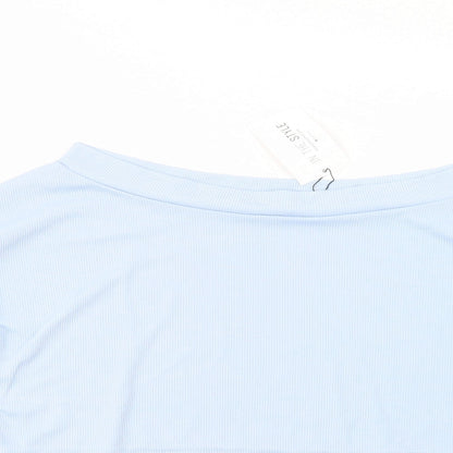 Womens UK Size 10 In the Style Blue Cropped Blouse