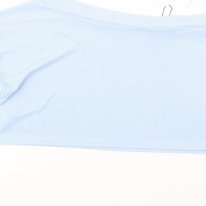 Womens UK Size 10 In the Style Blue Cropped Blouse