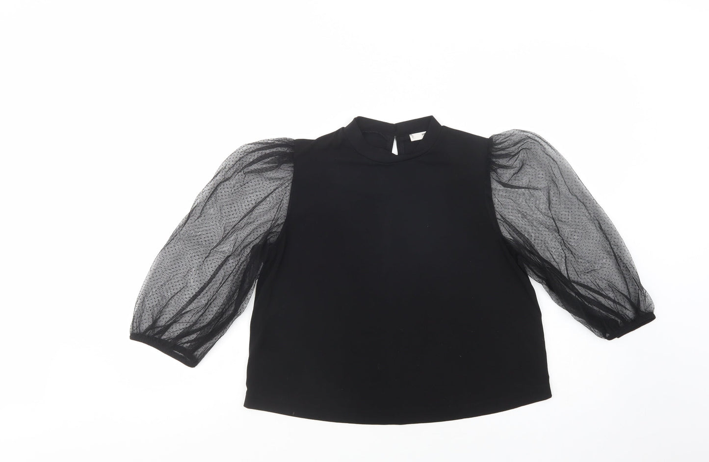 Womens UK Size M Mango Black Basic Blouse