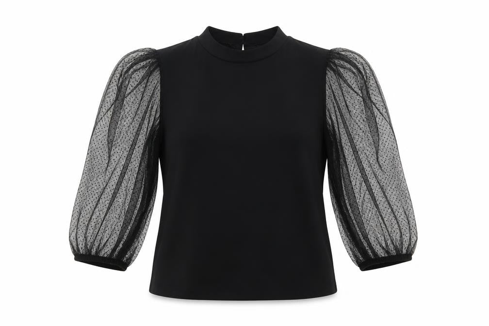 Womens UK Size M Mango Black Basic Blouse