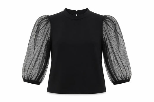 Womens UK Size M Mango Black Basic Blouse