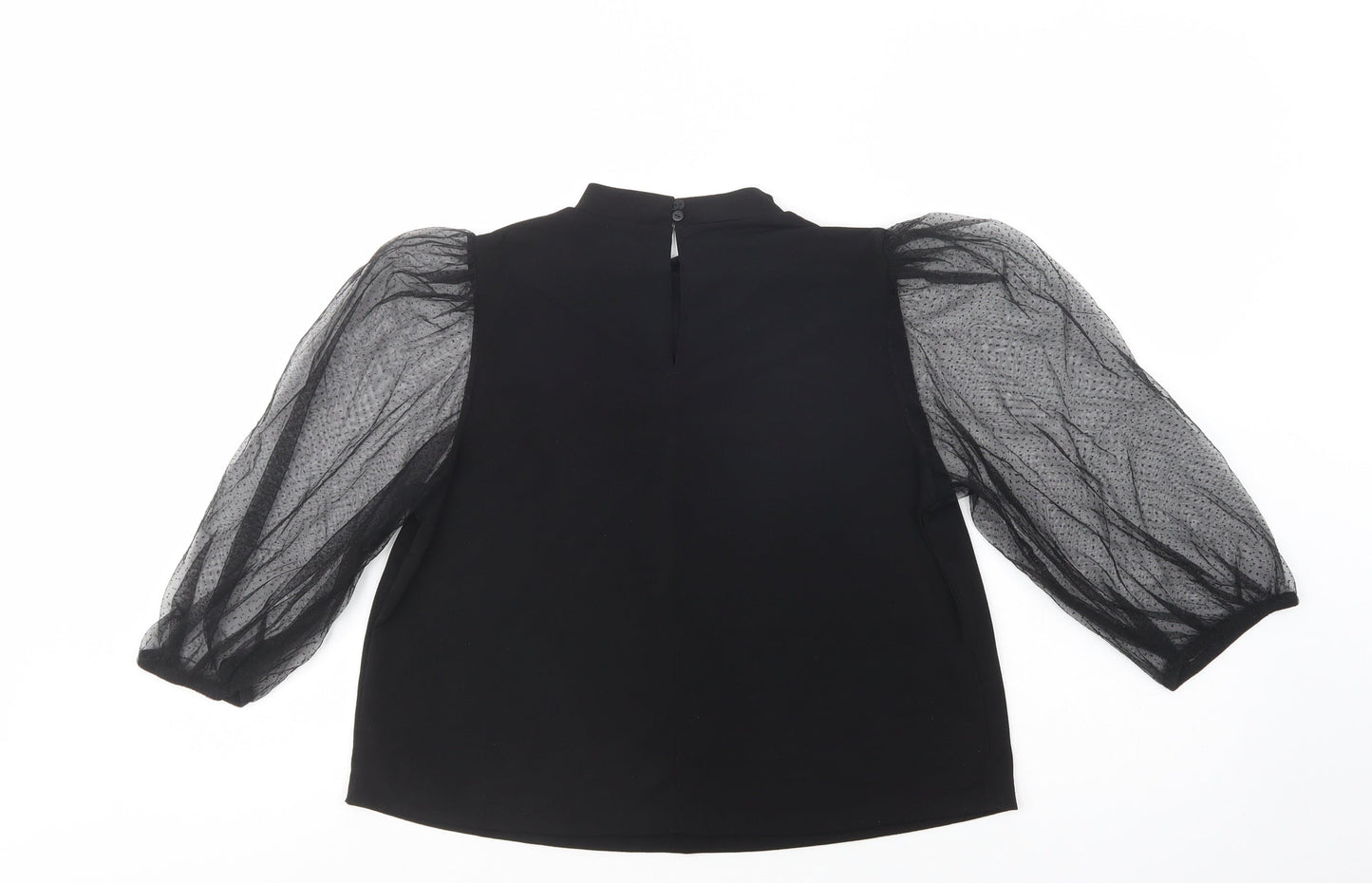 Womens UK Size M Mango Black Basic Blouse