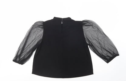 Womens UK Size M Mango Black Basic Blouse