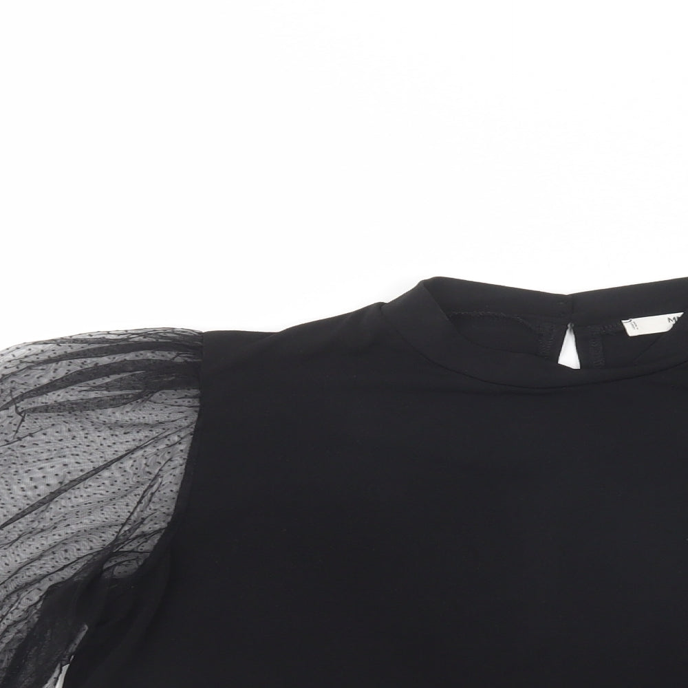 Womens UK Size M Mango Black Basic Blouse