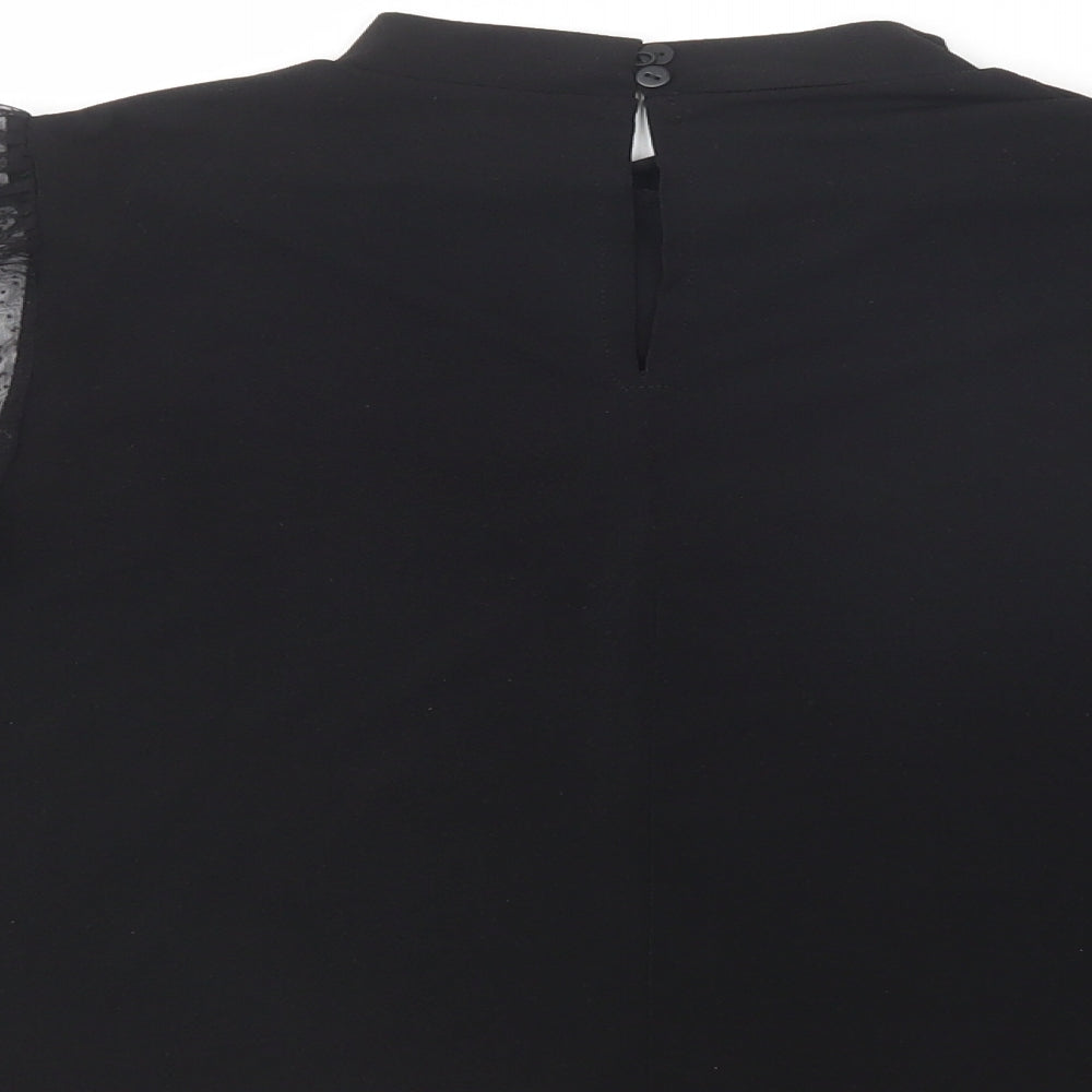 Womens UK Size M Mango Black Basic Blouse